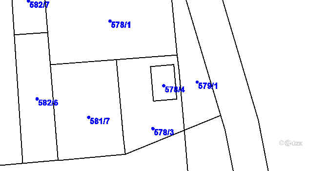 Parcela st. 578/4 v KÚ Vejprnice, Katastrální mapa