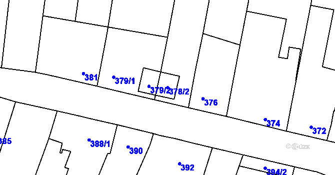 Parcela st. 378/2 v KÚ Vejprnice, Katastrální mapa