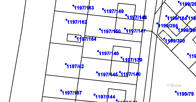 Parcela st. 1197/146 v KÚ Vejprnice, Katastrální mapa