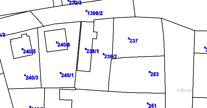 Parcela st. 238/2 v KÚ Vejprnice, Katastrální mapa