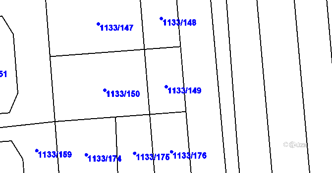 Parcela st. 1133/149 v KÚ Vejprnice, Katastrální mapa