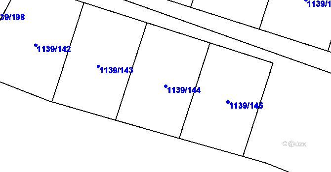 Parcela st. 1139/144 v KÚ Vejprnice, Katastrální mapa