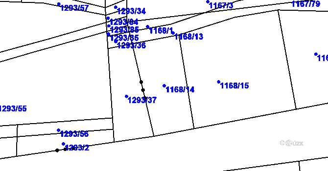 Parcela st. 1168/14 v KÚ Vejprnice, Katastrální mapa