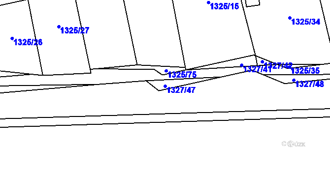 Parcela st. 1327/47 v KÚ Vejprnice, Katastrální mapa