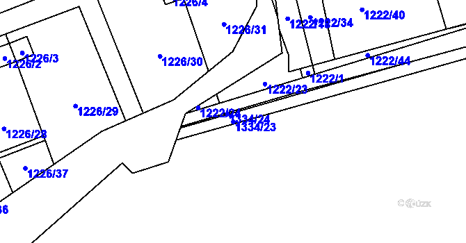 Parcela st. 1334/23 v KÚ Vejprnice, Katastrální mapa