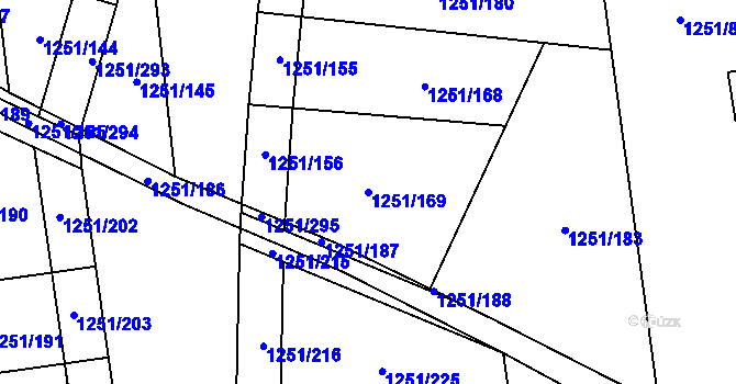 Parcela st. 1251/169 v KÚ Vejprnice, Katastrální mapa