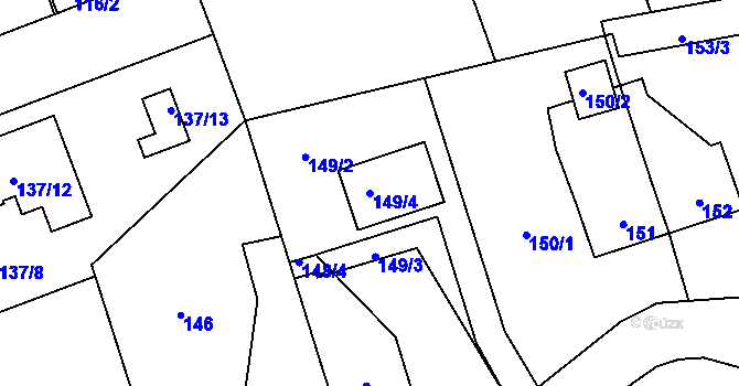 Parcela st. 149/4 v KÚ Vejprnice, Katastrální mapa