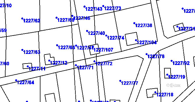 Parcela st. 1227/108 v KÚ Vejprnice, Katastrální mapa