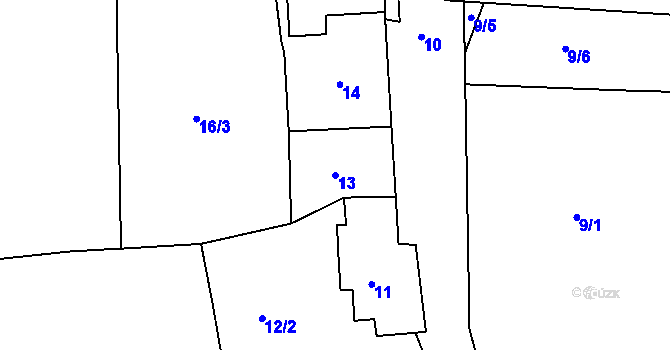 Parcela st. 13 v KÚ Vejprty, Katastrální mapa