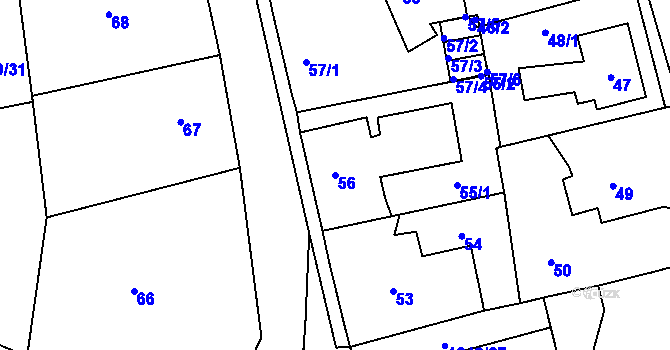 Parcela st. 56 v KÚ Vejprty, Katastrální mapa