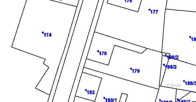 Parcela st. 178 v KÚ Vejprty, Katastrální mapa