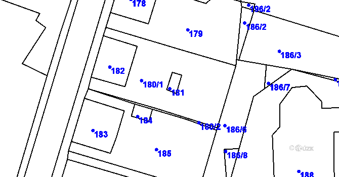 Parcela st. 181 v KÚ Vejprty, Katastrální mapa