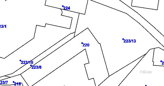 Parcela st. 220 v KÚ Vejprty, Katastrální mapa