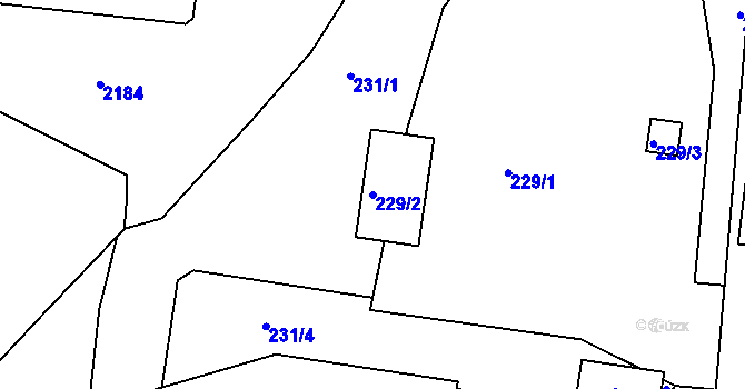 Parcela st. 229/2 v KÚ Vejprty, Katastrální mapa