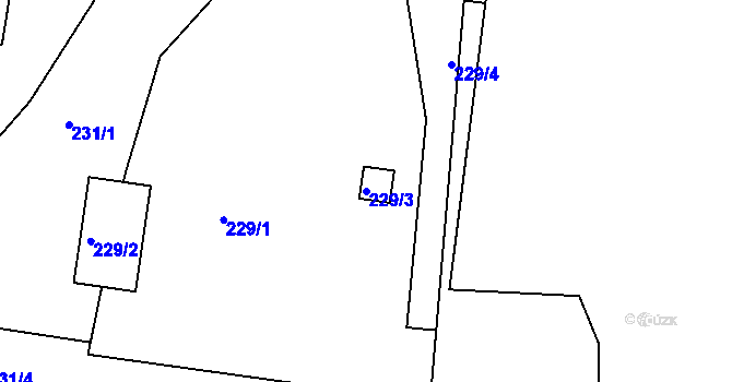 Parcela st. 229/3 v KÚ Vejprty, Katastrální mapa