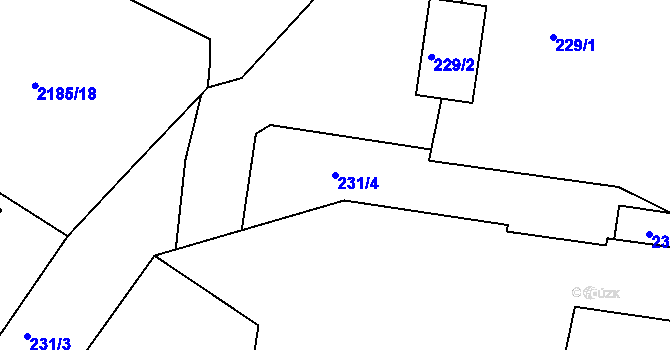 Parcela st. 231/4 v KÚ Vejprty, Katastrální mapa