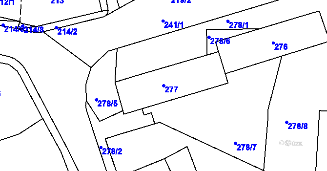 Parcela st. 277 v KÚ Vejprty, Katastrální mapa