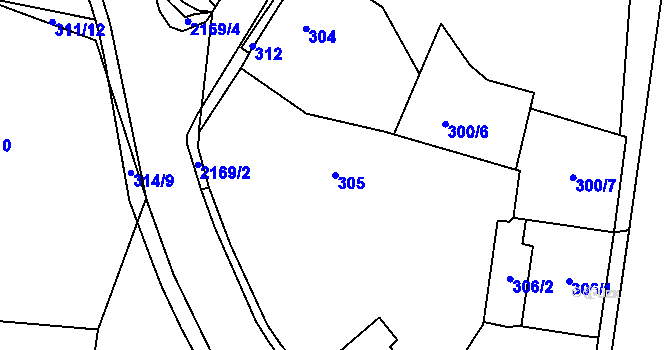 Parcela st. 305 v KÚ Vejprty, Katastrální mapa
