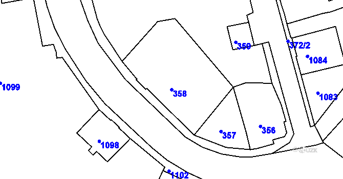 Parcela st. 358 v KÚ Vejprty, Katastrální mapa