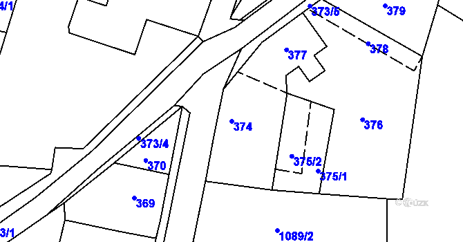 Parcela st. 374 v KÚ Vejprty, Katastrální mapa