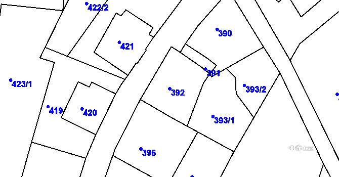 Parcela st. 392 v KÚ Vejprty, Katastrální mapa