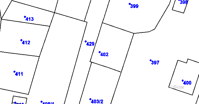 Parcela st. 402 v KÚ Vejprty, Katastrální mapa