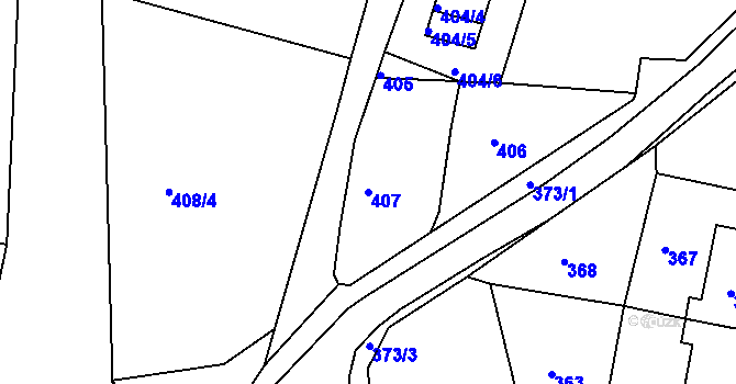 Parcela st. 407 v KÚ Vejprty, Katastrální mapa