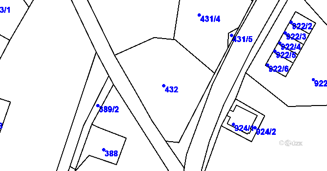 Parcela st. 432 v KÚ Vejprty, Katastrální mapa