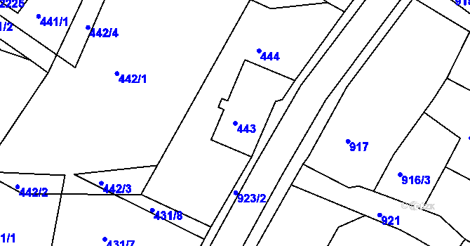 Parcela st. 443 v KÚ Vejprty, Katastrální mapa