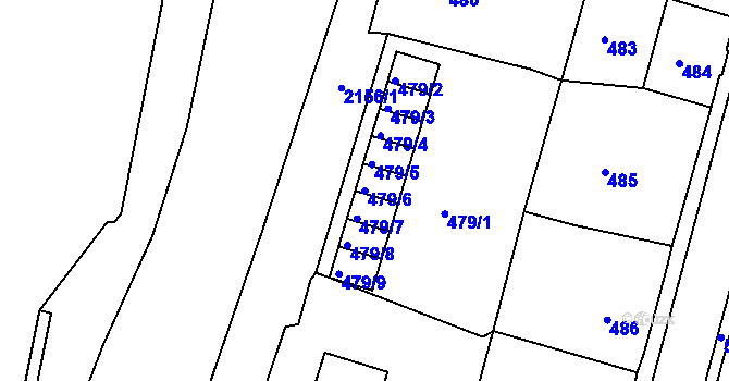 Parcela st. 479/6 v KÚ Vejprty, Katastrální mapa
