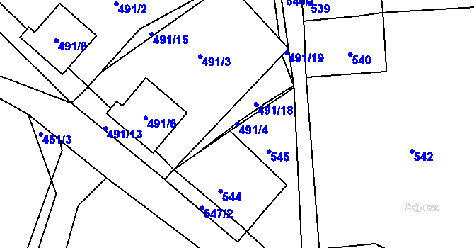 Parcela st. 491/4 v KÚ Vejprty, Katastrální mapa