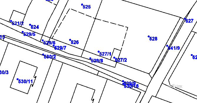 Parcela st. 527/1 v KÚ Vejprty, Katastrální mapa