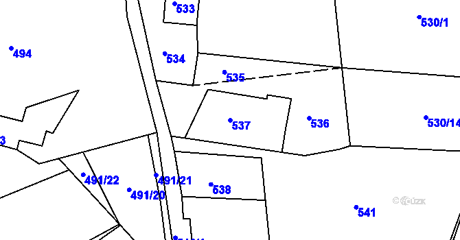 Parcela st. 537 v KÚ Vejprty, Katastrální mapa