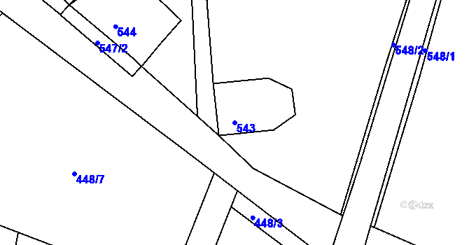 Parcela st. 543 v KÚ Vejprty, Katastrální mapa