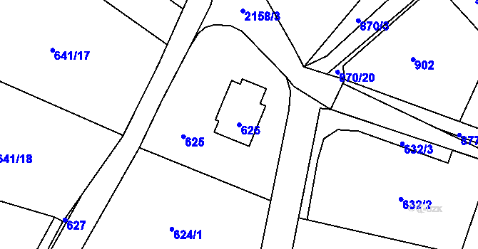 Parcela st. 626 v KÚ Vejprty, Katastrální mapa