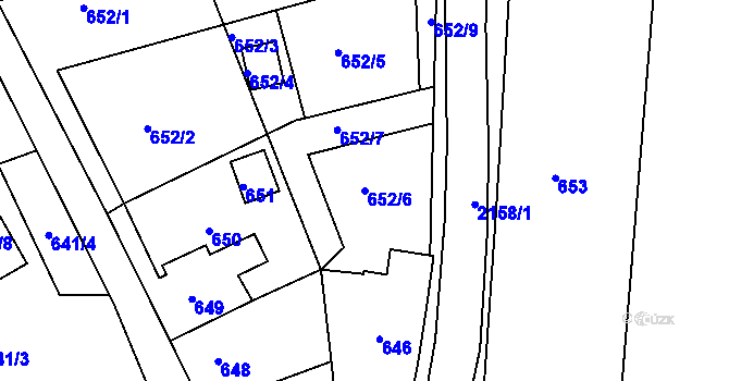 Parcela st. 652/6 v KÚ Vejprty, Katastrální mapa