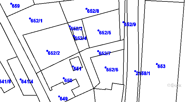 Parcela st. 652/7 v KÚ Vejprty, Katastrální mapa