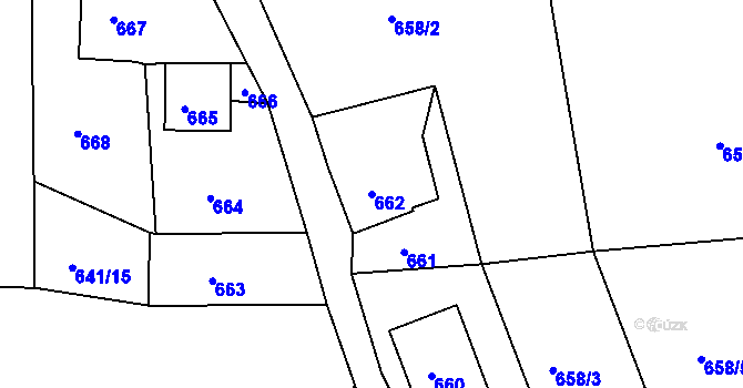 Parcela st. 662 v KÚ Vejprty, Katastrální mapa
