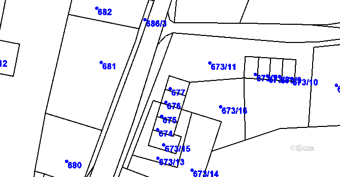 Parcela st. 677 v KÚ Vejprty, Katastrální mapa