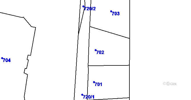 Parcela st. 702 v KÚ Vejprty, Katastrální mapa