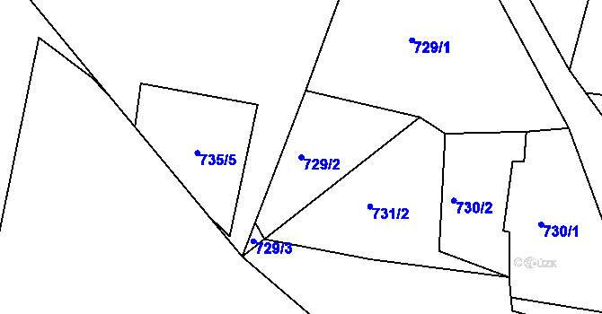 Parcela st. 729/2 v KÚ Vejprty, Katastrální mapa