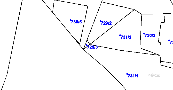 Parcela st. 729/3 v KÚ Vejprty, Katastrální mapa