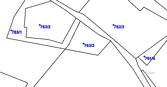 Parcela st. 763/3 v KÚ Vejprty, Katastrální mapa
