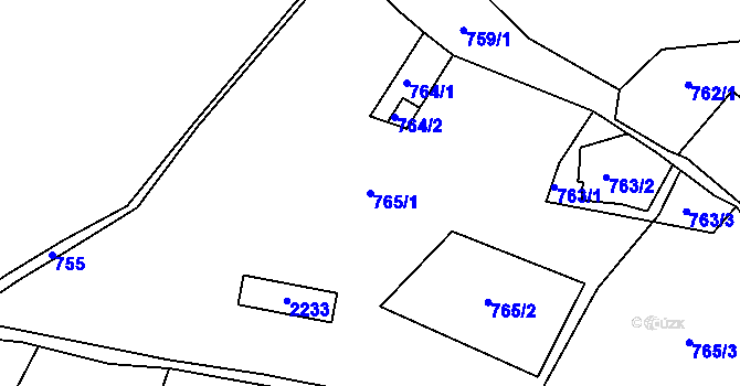 Parcela st. 765/1 v KÚ Vejprty, Katastrální mapa