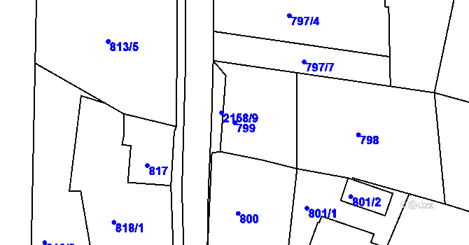 Parcela st. 799 v KÚ Vejprty, Katastrální mapa