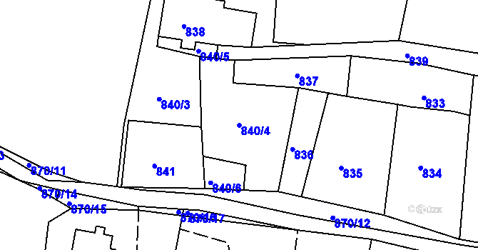 Parcela st. 840/4 v KÚ Vejprty, Katastrální mapa