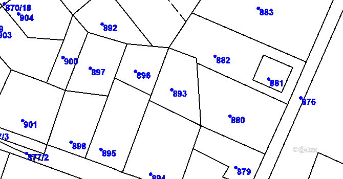 Parcela st. 893 v KÚ Vejprty, Katastrální mapa
