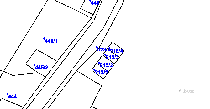 Parcela st. 915/3 v KÚ Vejprty, Katastrální mapa