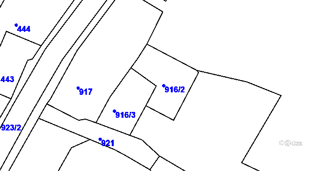 Parcela st. 916/2 v KÚ Vejprty, Katastrální mapa