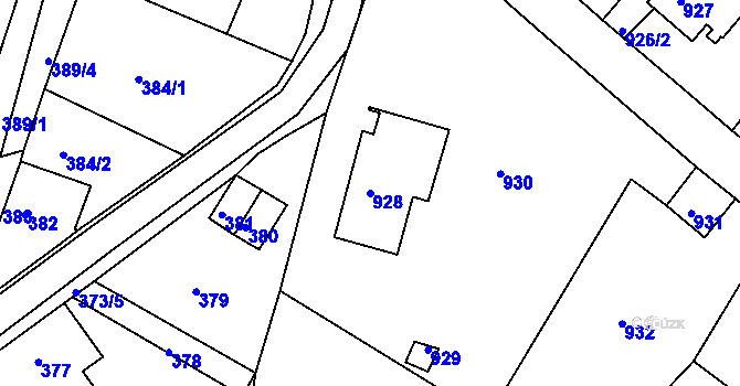 Parcela st. 928 v KÚ Vejprty, Katastrální mapa